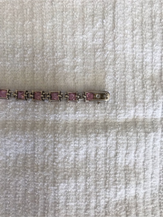 Silver Pink ICE Crystal Tennis Bracelet - Women\'s Accessory